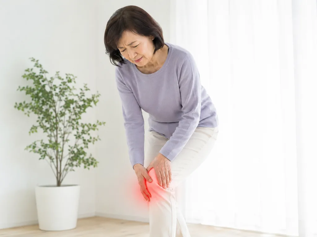 膝への負担を身体全体から確認する施術の説明