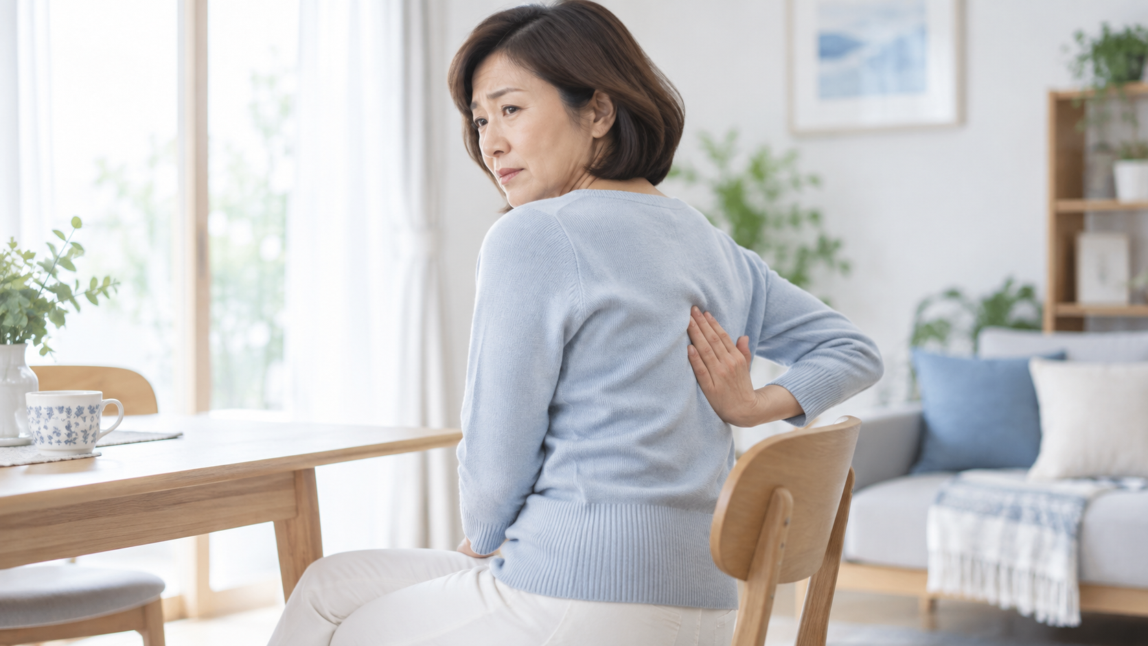 背中の痛みに悩む方のイメージ